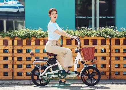 Небольшой складной электровелосипед XIAOMI HIMO C16 Бело-Коричневый 1