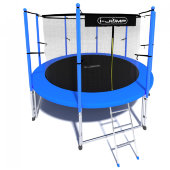 Батут i-JUMP CLASSIC 12ft 3,66м с нижней сетью и лестницей (blue)