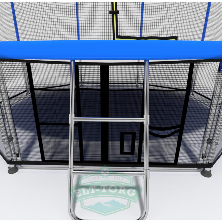 Батут i-JUMP Elegant 10ft 3,06м с нижней сетью и лестницей (blue)