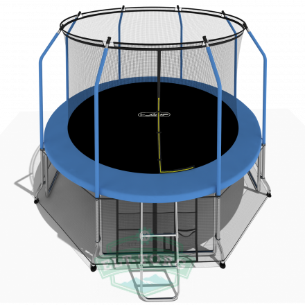 Батут i-JUMP Elegant 12ft 3,66м с нижней сетью и лестницей (blue)
