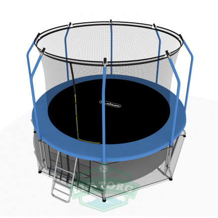 Батут i-JUMP Elegant 12ft 3,66м с нижней сетью и лестницей (blue)