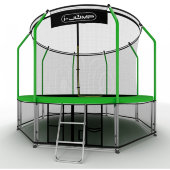 Батут i-JUMP Elegant 8ft 2,44м с нижней сетью и лестницей (green)