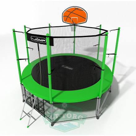 Батут i-JUMP BASKET 8ft 2.44м с нижней сетью и лестницей (green) Батут i-JUMP BASKET 8ft 2.44м с нижней сетью и лестницей (green)
