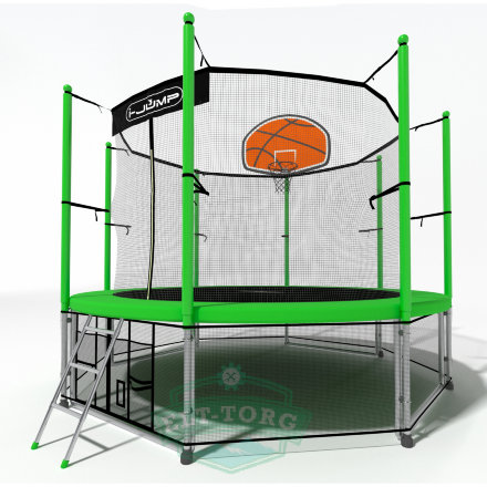 Батут i-JUMP BASKET 8ft 2.44м с нижней сетью и лестницей (green) Батут i-JUMP BASKET 8ft 2.44м с нижней сетью и лестницей (green)