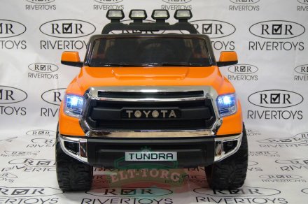 Детский электромобиль TOYOTA TUNDRA MINI JJ2266 оранжевый (ЛИЦЕНЗИОННАЯ МОДЕЛЬ) 